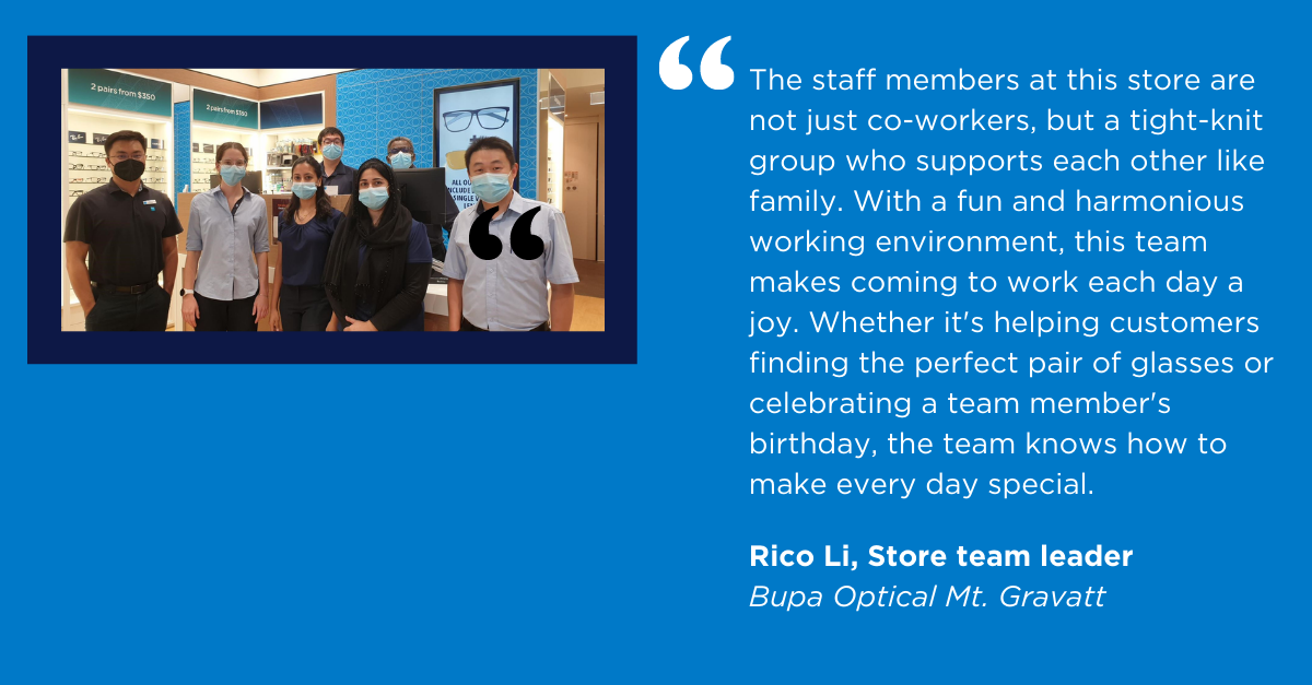 Optical store leader jobs at Bupa.